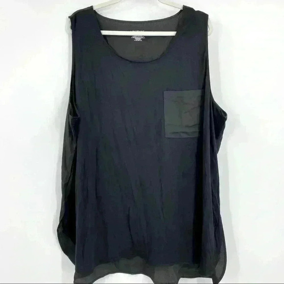 Lane Bryant Black Sleeveless Top W/Pocket Sz 26/28 - Picture 7 of 9